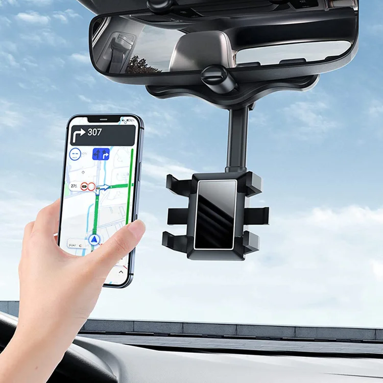 Universal Car Rearview Mirror Hands Phone Holder