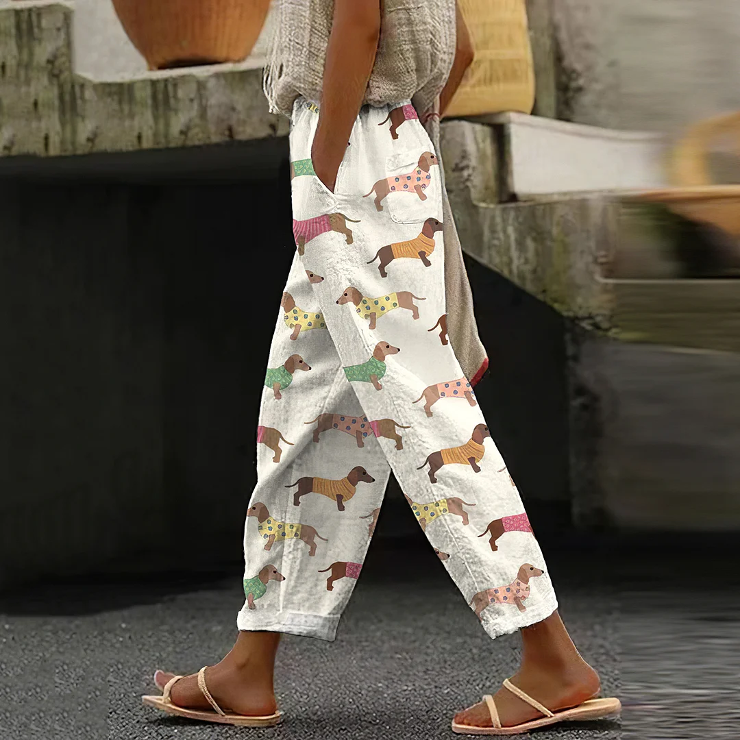 Women's Vintage Dachshund Casual Pants
