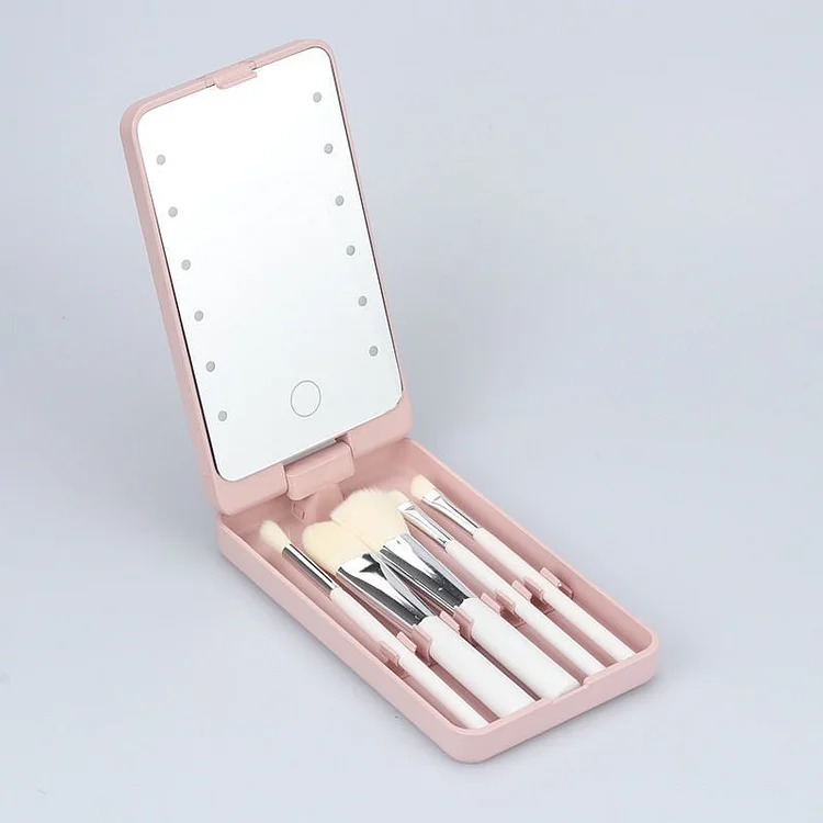 💖Travel Makeup Brush Set  with LED light