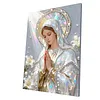 Mother of God DIY Special Shape Drill Pearl Gem Diamond Art Painting Kit with Frame 30x40cm Pearl Art Painting Set for Adults Beginners Home Decor