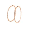 14K Rose Gold Diamond Hoop Earrings for Women &ndash; Round Cut Design
