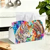 Boho Maiden And Wolf DIY Diamond Painting PU Tissue Holder Box