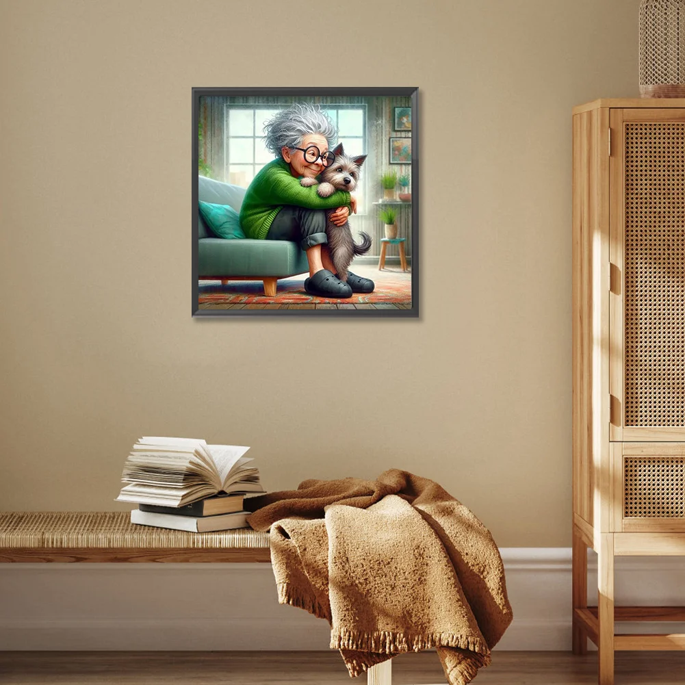 Diamond Painting - Full Round Drill - Grandma Girl(Canvas|30*30cm)