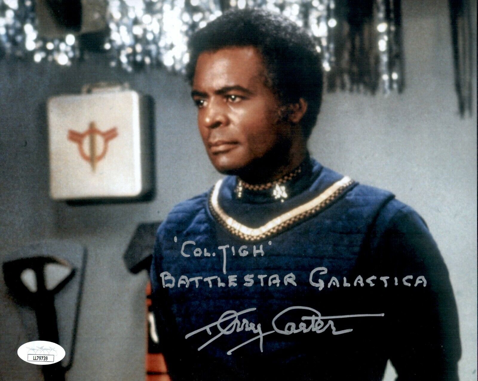 TERRY CARTER Signed TIGH 8x10 Photo Poster painting BATTLESTAR GALACTICA Autograph JSA COA Cert