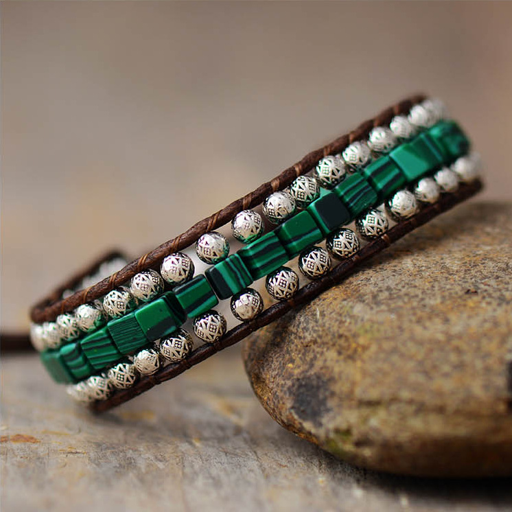 Unisex Malachite Natural Stone N Bracelet