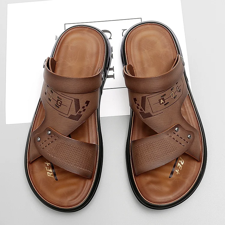 Kakacloud Summer New Men's Fashion Business Leisure Beach Shoes Outdoor Breathable Anti Slip Comfortable New Pinch Toe Slippers Sandals