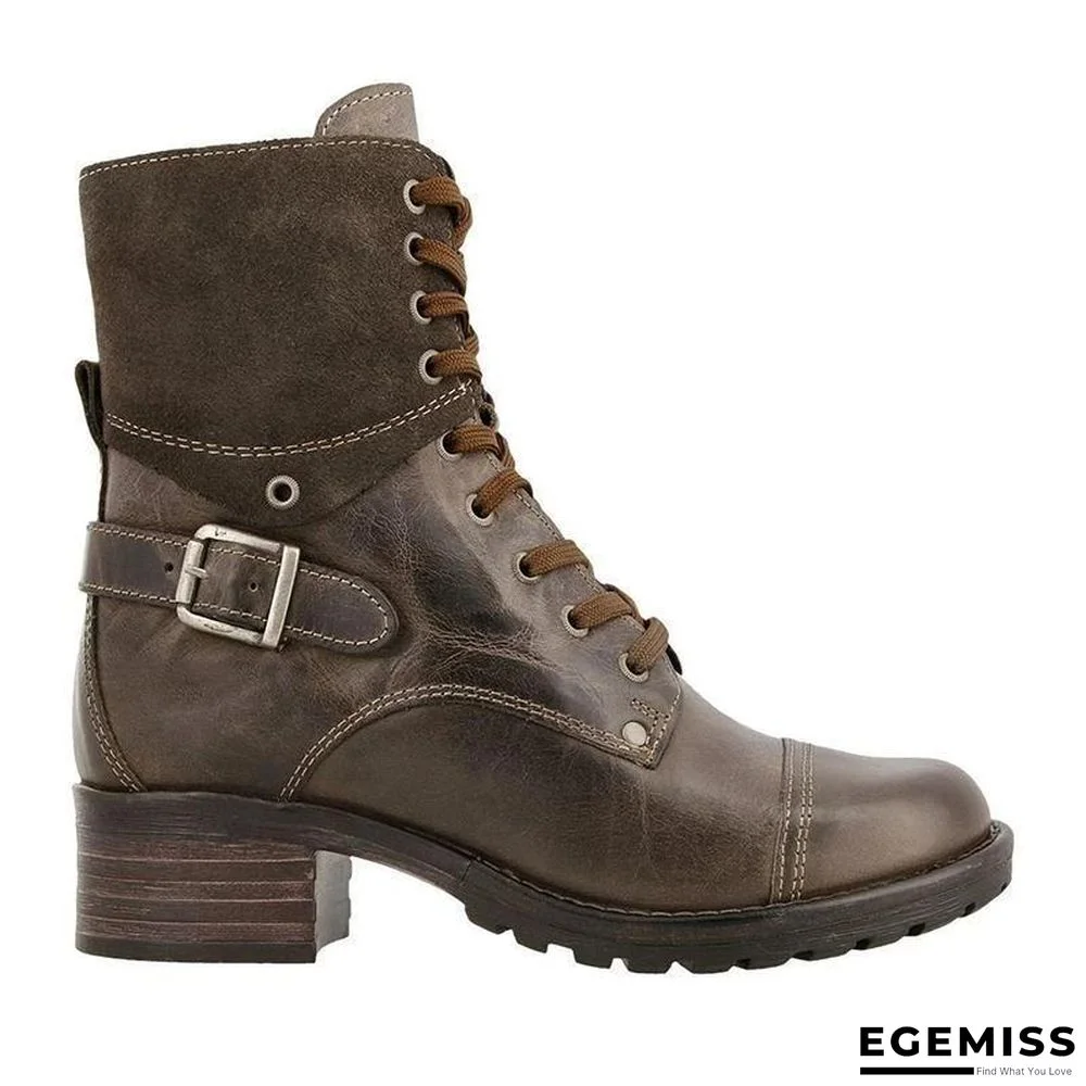 Classic Motorcycle Lace Up Ankle Boots | EGEMISS