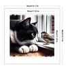 Cat Bird-Partial 11CT Stamped Cross Stitch Bead Embroidery 36*36cm/14.17*14.17in