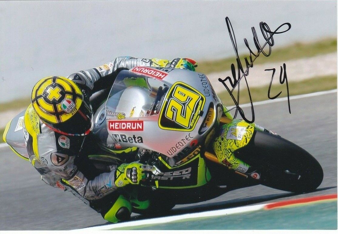 xx ANDREA IANNONE Signed Moto2 SPEED MASTER Colour Photo Poster painting (B)