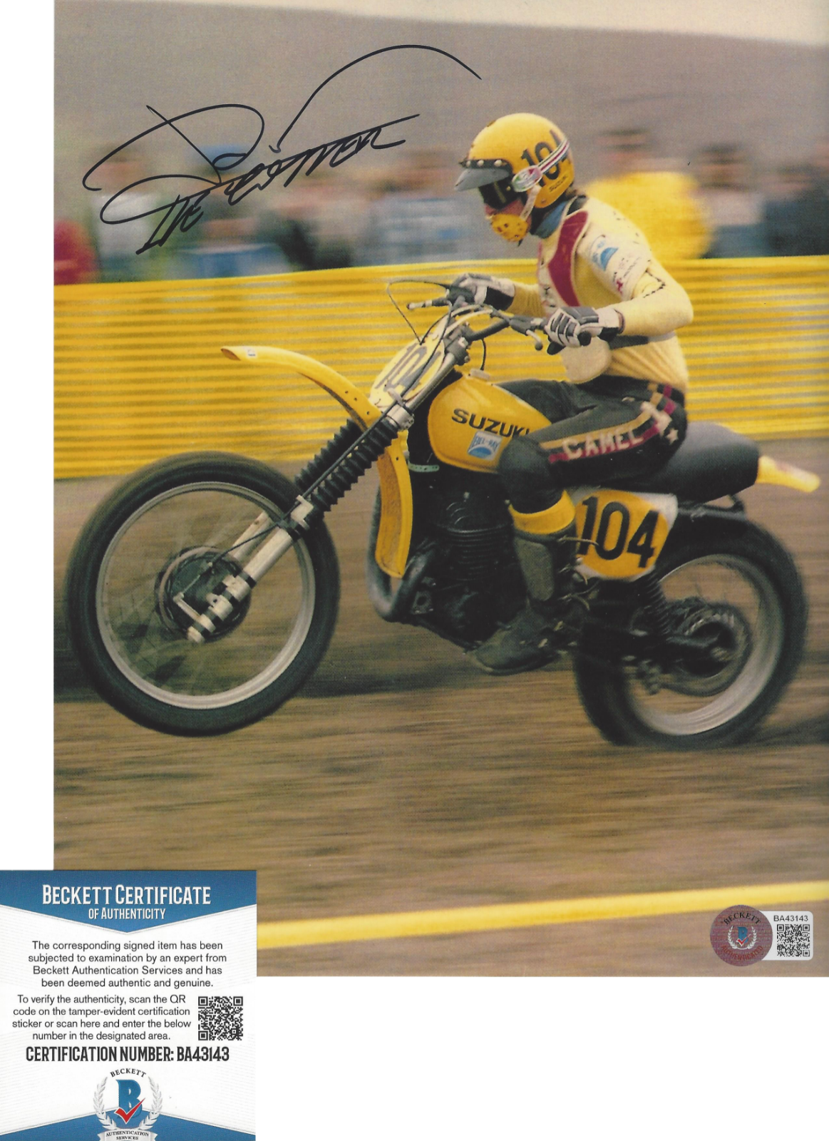 ROGER DE COSTER SIGNED 8x10 Photo Poster painting HOF MOTOCROSS RACING LEGEND C BECKETT COA BAS