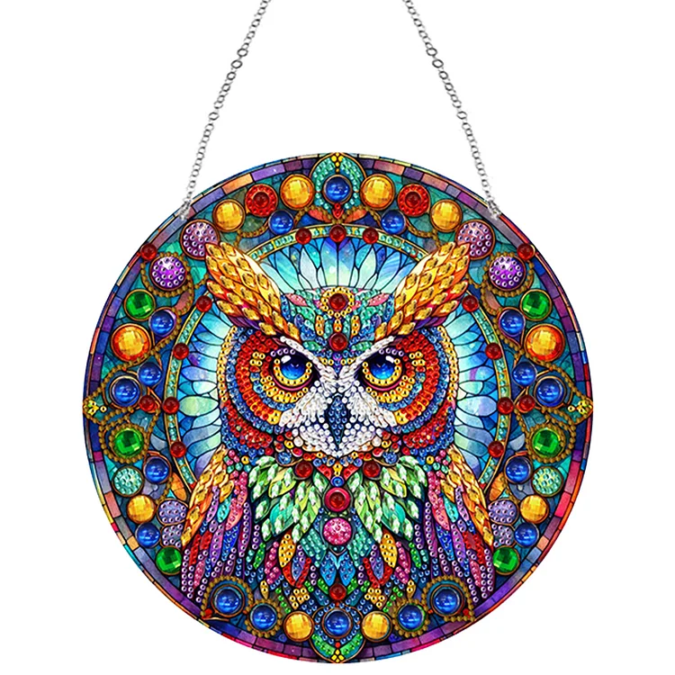 【Pendant】Acrylic Special Shaped Owl Cat 5D DIY Diamond Art Hanging Decorations Home Decor gbfke