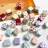 100PCS Lovely Flashing Painting Square Plaid Dice DIY Beads