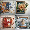 (US Only)4pcs 5D DIY Partial Special Shaped Drill Diamond Painting Escape Decor 30x30cm