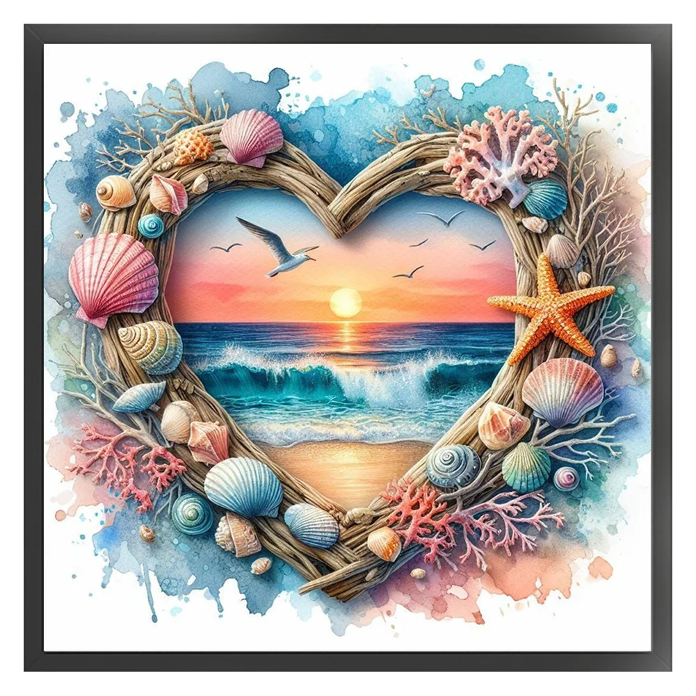 11CT Full Stamped Cross Stitch Kit - Sunset (40*40CM)