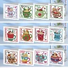 (US Only)12pcs DIY Calendar Diamond Painting Greeting Card for Bedroom Office Desk