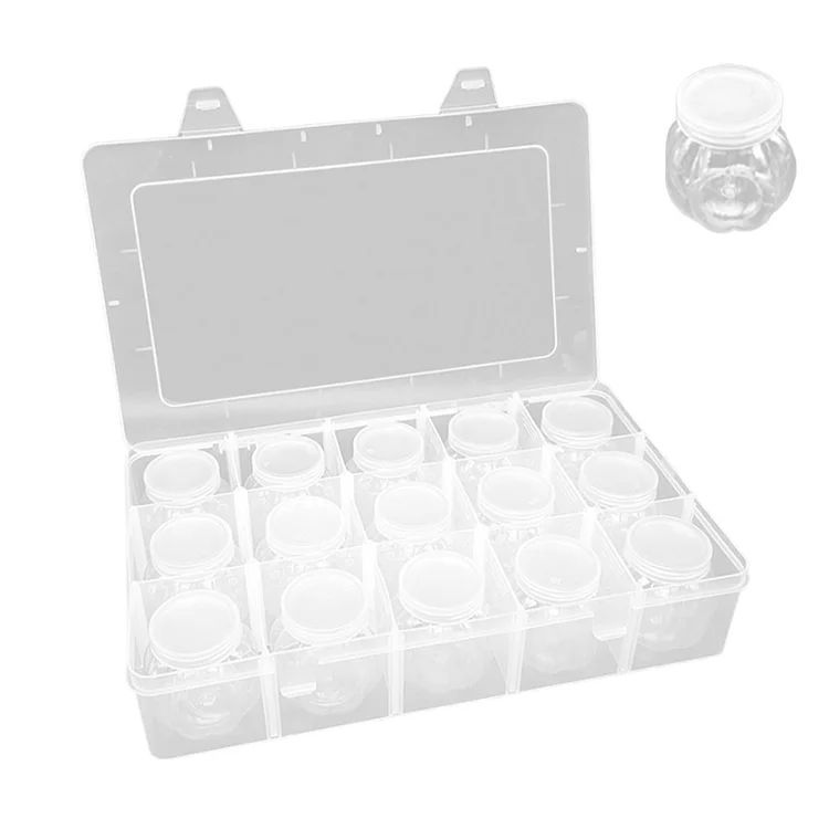 Acrylic Clear Diamond Painting Containers for DIY Art Craft (15 Pumpkin Bottles)