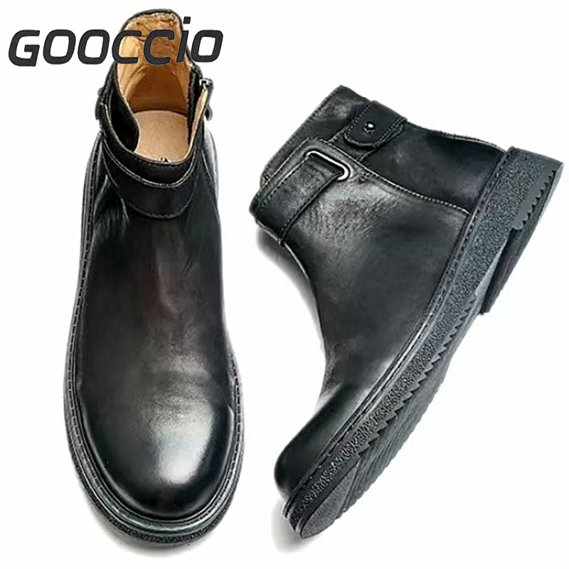 DT189 Retro-Style  Cowhide Martin Boots For Men GOOCCIO   