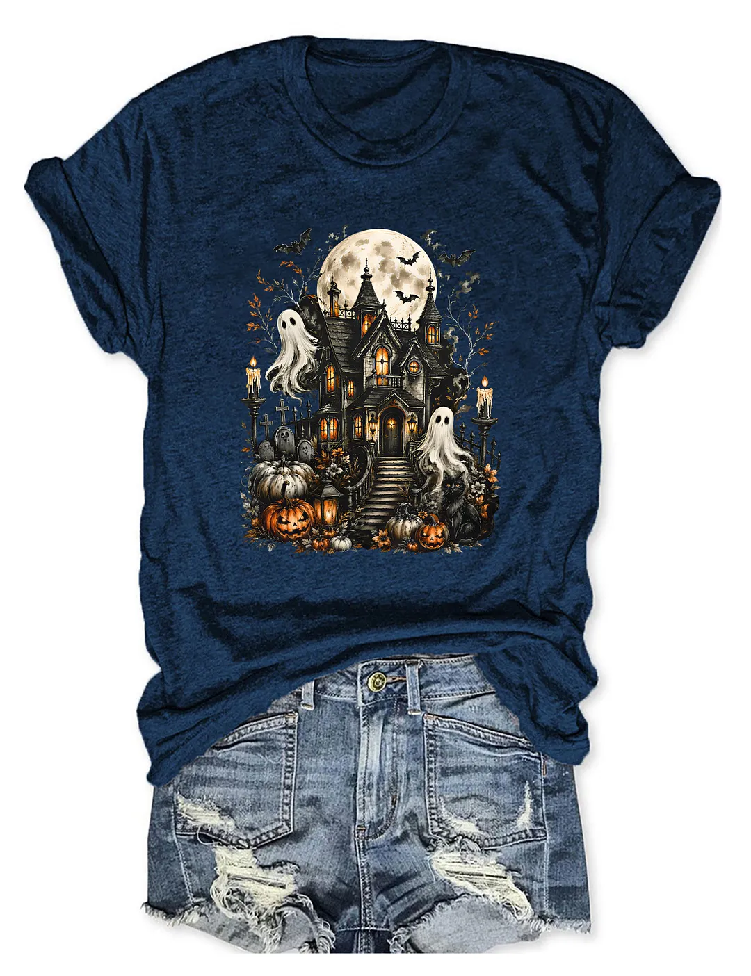 Halloween Haunted House Spooky Ghost T-shirt