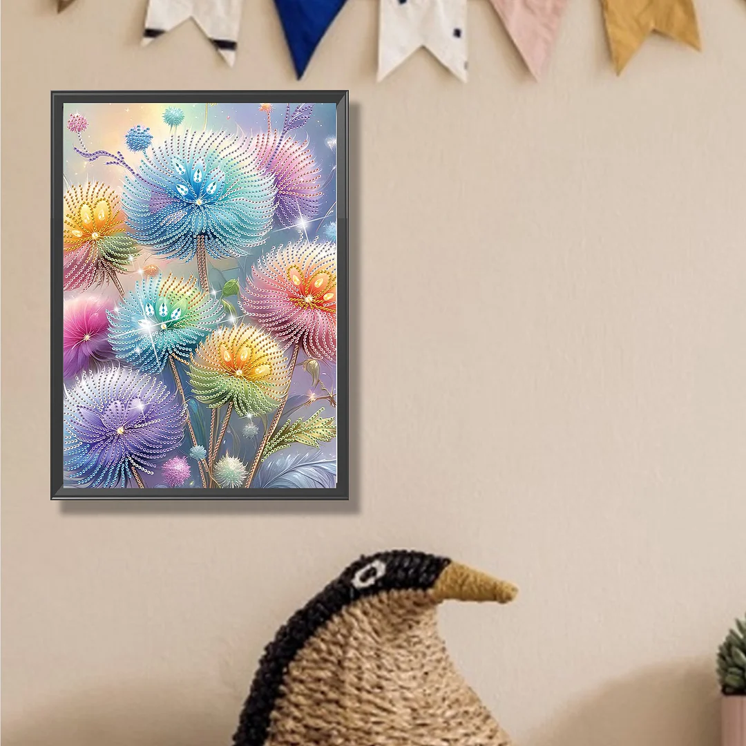 Dreamy Dandelion - Partial Special Shaped Drill Diamond Painting Kits Gift (Canvas|30*40cm)