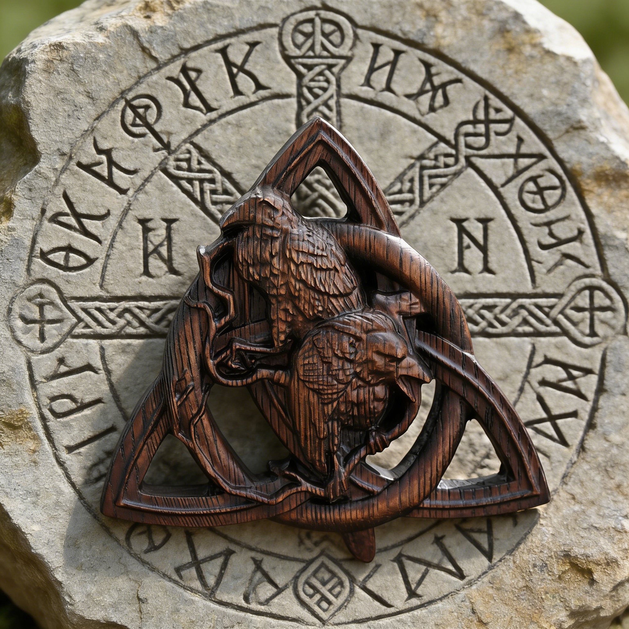 Odin&rsquo;s Messengers&rdquo; Beechwood Wall Talisman
