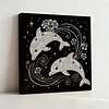 DIY Pearl Painting Dolphins for Home Wall Decor with Frame(30*30cm)