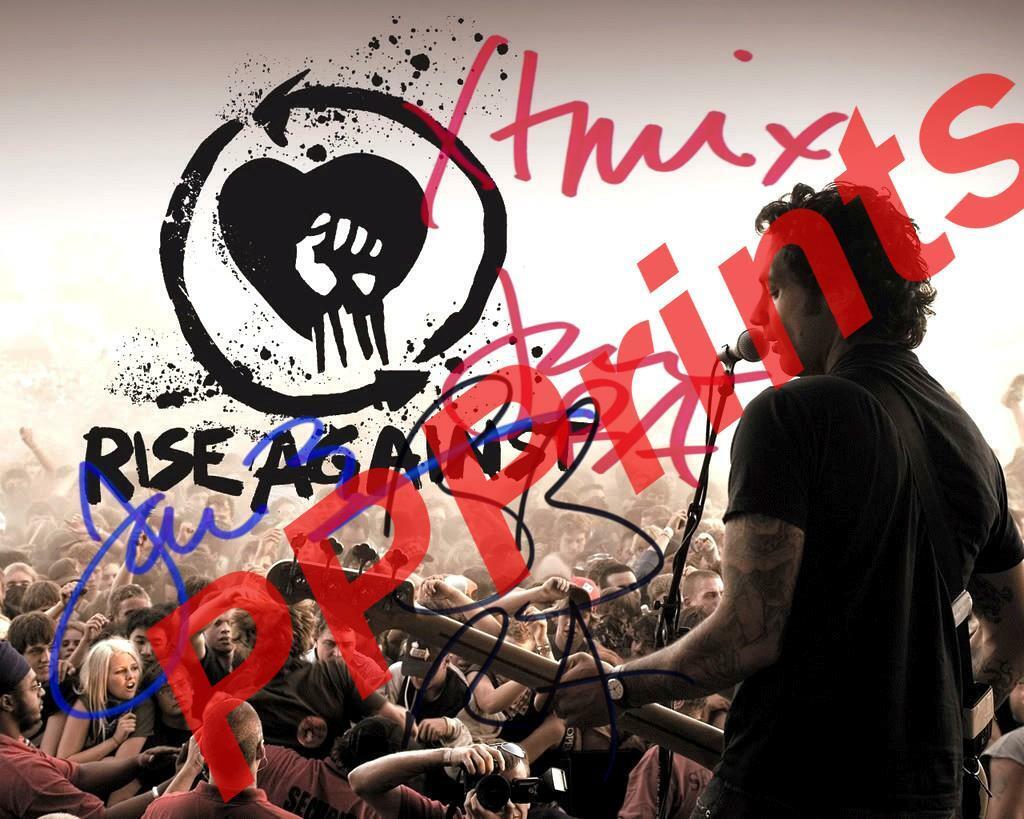 RISE AGAINST X4 Mcllrath,Principe AUTOGRAPHED 10X8 SIGNED REPRO Photo Poster painting PRINT