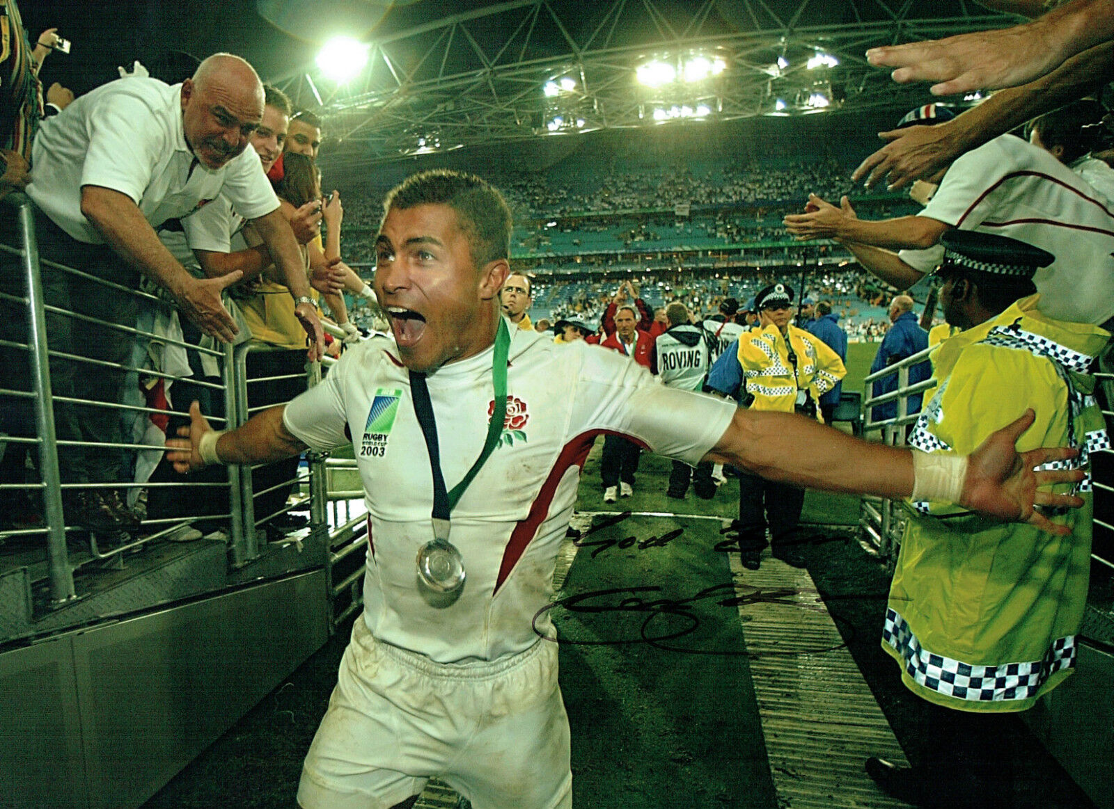 Jason ROBINSON Signed Autograph 16x12 ENGLAND RUGBY World Cup Photo Poster painting AFTAL COA