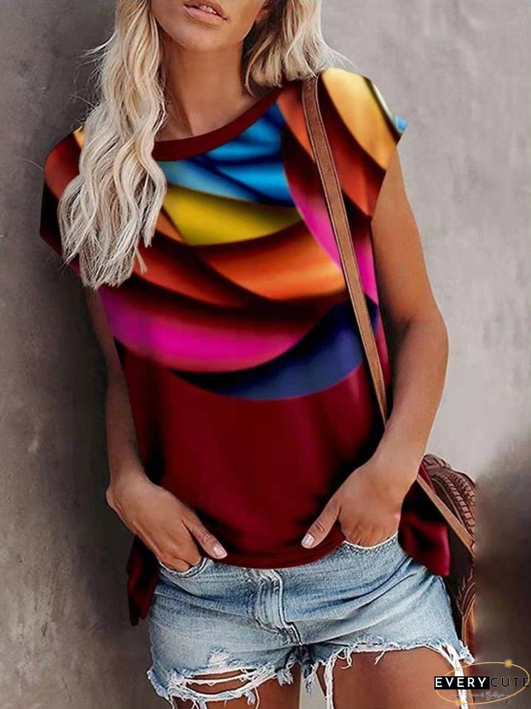 Gradient Print Bat Sleeve T-shirt