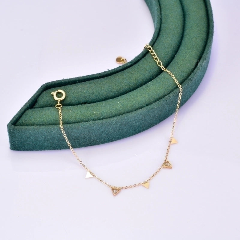 IG Style Minimalist Triangle Water Droplets Rectangle 304 Stainless Steel Titanium Steel 18K Gold Plated Artificial Rhinestones Bracelets In Bulk