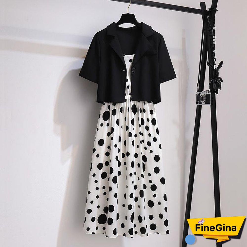 Blazer+Pokla Dots Cami Dress P10241