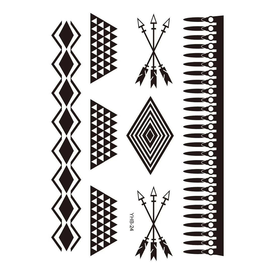 Stockings Tattoo Legs Black Henna Lace Bracelet Temporary Tatoo Sticker Mehndi Stickers for Hand Finger Leg Thigh Body Art Decal