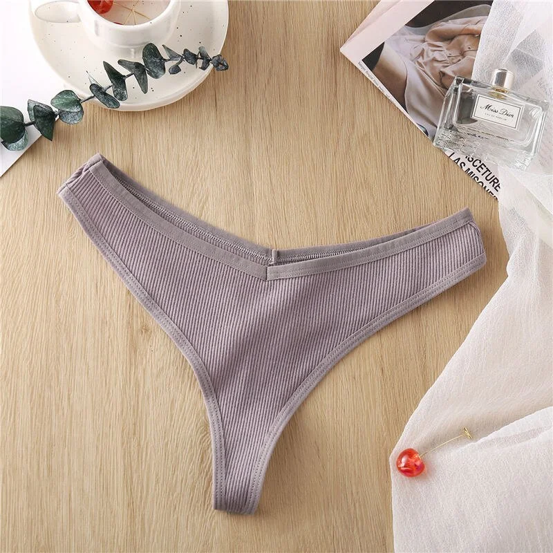 Sexy Panties Women G-string Cotton Feamle Underwear Panties Low Waist Thong Underpants 6 Solid Color Pantys Intimates Lingerie