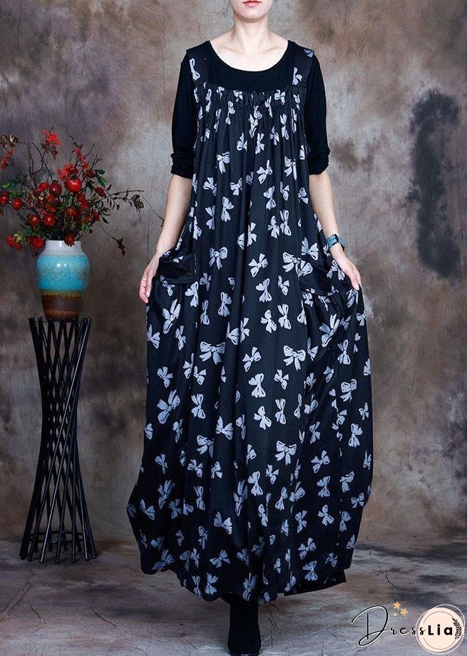 Plus Size Navy Print Pockets asymmetrical design Fall 2 Piece Outfit