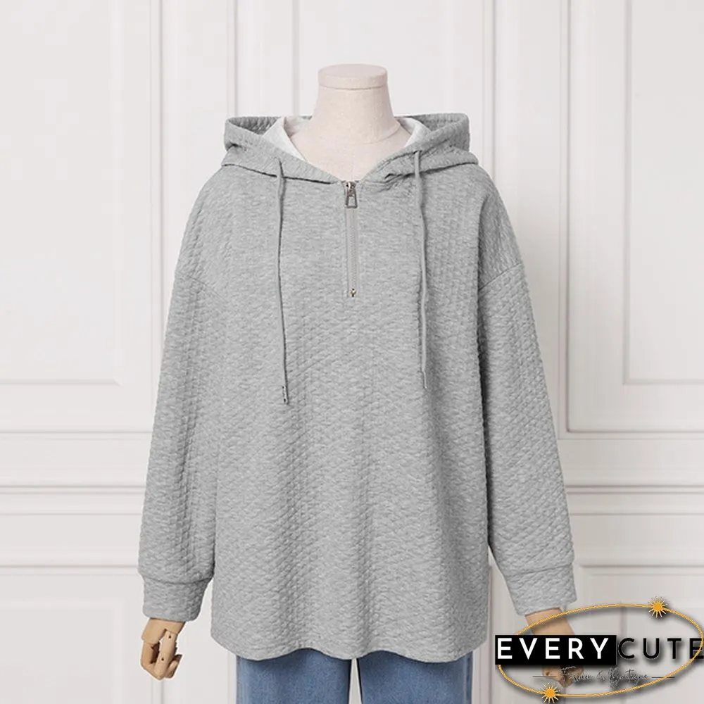 Spring Autumn Warm Fashion Women Zipper Long Sleeve Blouse Sweatshirt Oversized Casual
