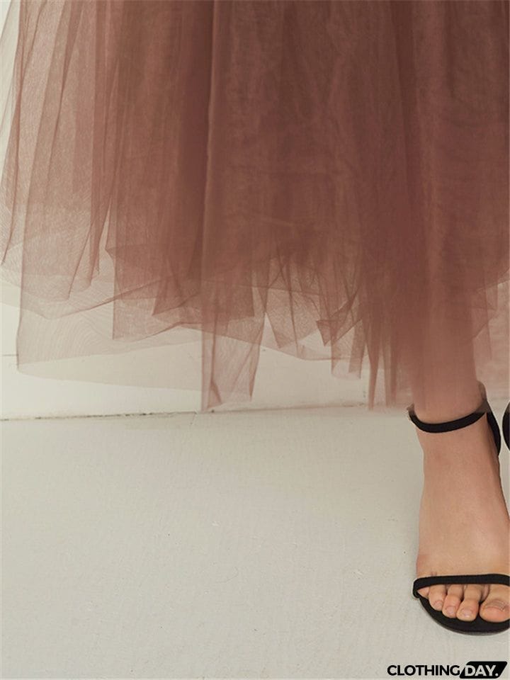 Casual Graceful Multiple Layers Solid Color Free Size Tulle Skirts