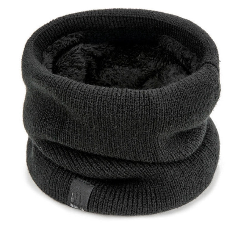 Winter Scarf Unisex Fleece-lined Thickened Scarf Warm Neck Set Riding Mask Wool Pullover Knitted Scarf