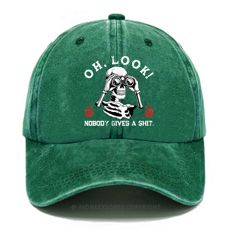 Personalized "Oh Look Nobody Gives A Shit" Custom Washed Baseball Caps