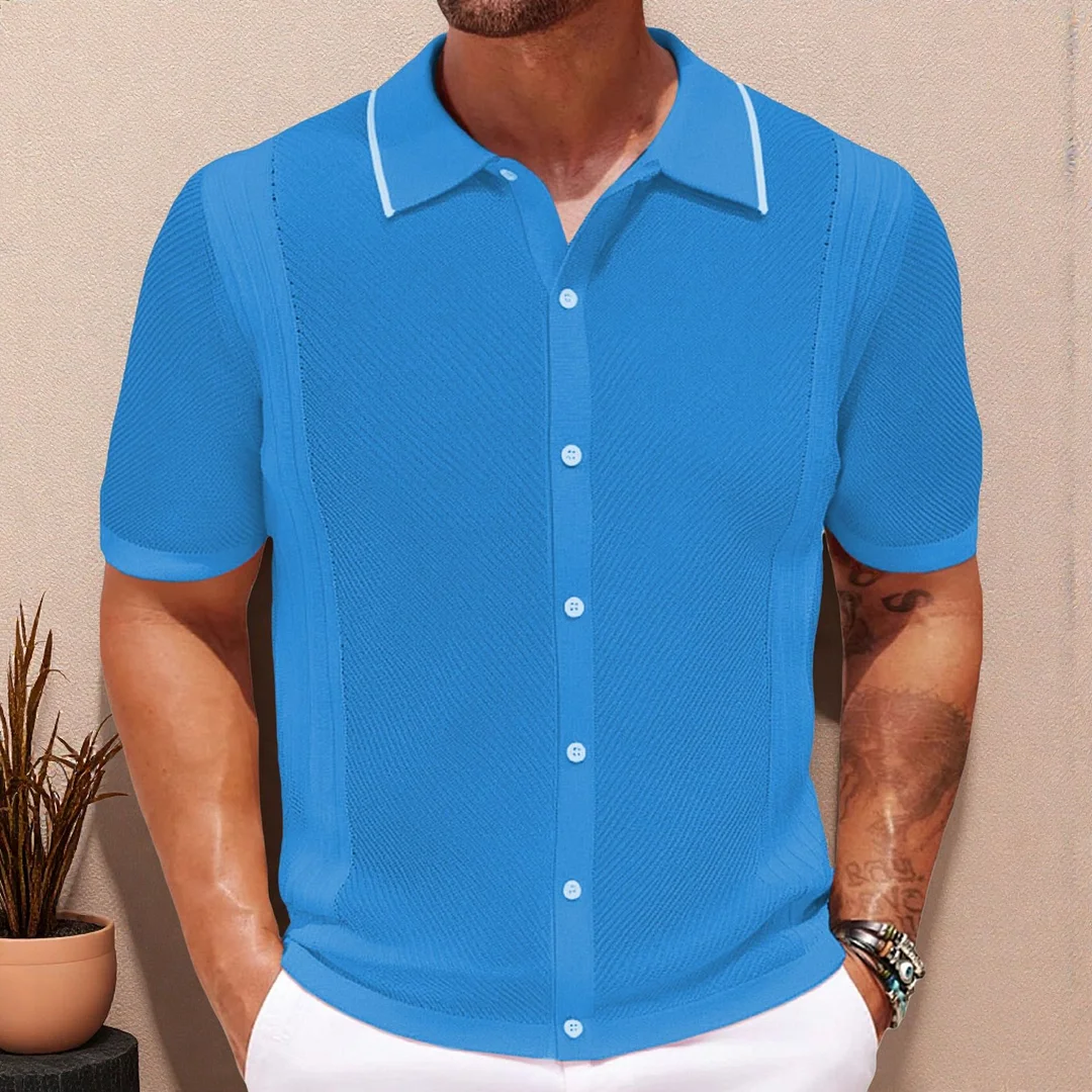 Uveng Uveng Men's Spring And Summer New Knits Solid Color Leisure Business POLO Shirt Men's SY0168