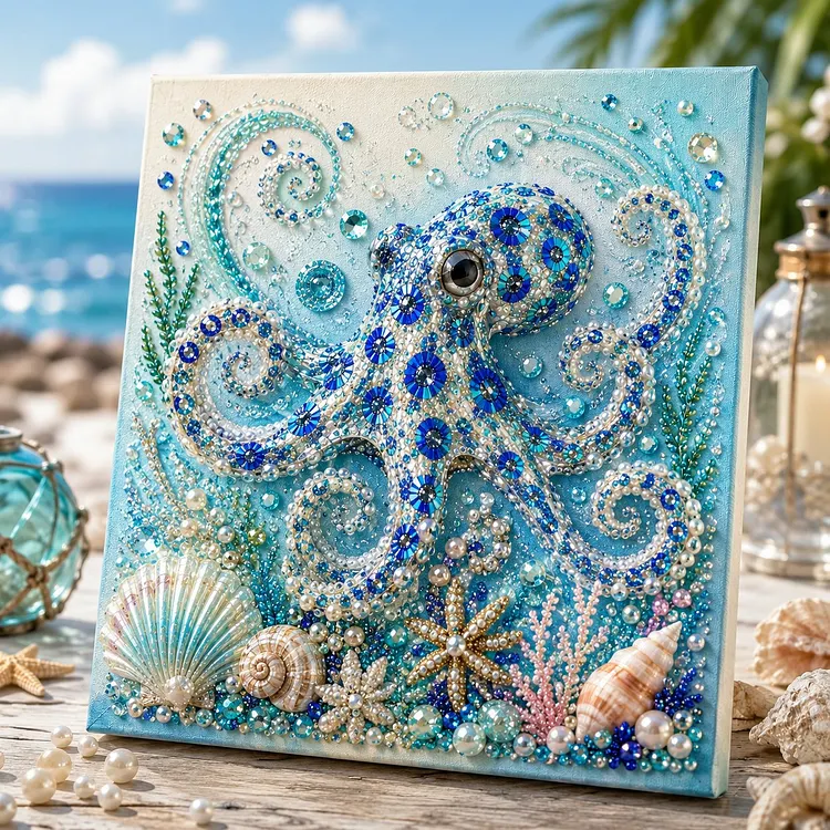 🔥 Last Day 49% OFF - 🌊✨ Ocean Theme Pearl Art DIY Kit &ndash; Relaxing DIY Craft to Create Stunning Coastal Artwork (📦Buy 2 Free Shipping)