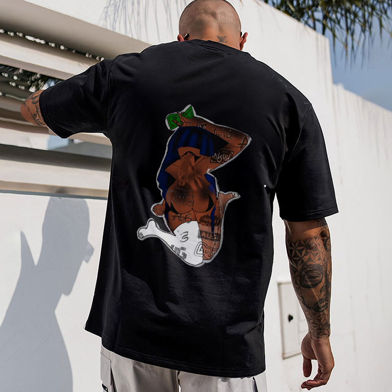 CRAZY GHOST Graphic Print T-shirt