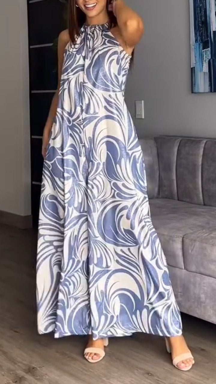 Printed Halterneck Jumpsuit