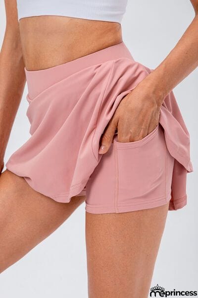 High Waist Pleated Active Skirt