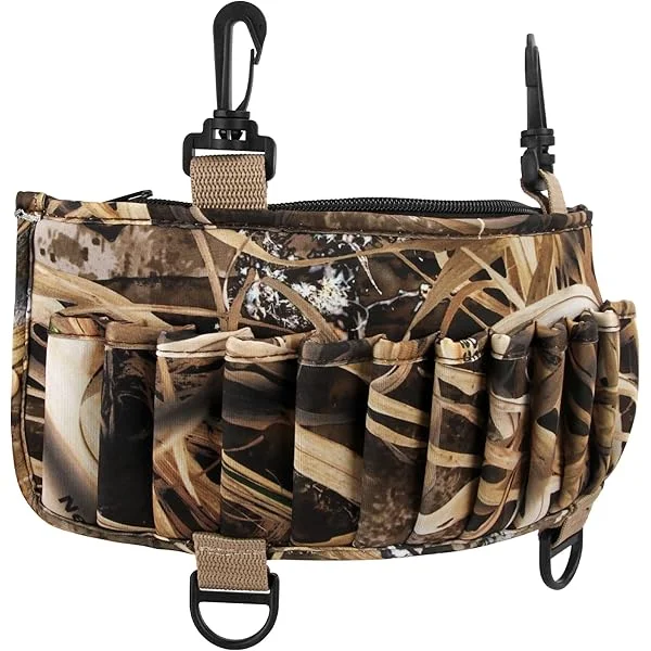 GUGULUZA Waders Shell Holder with 24 Shell Loops and 1 Big Pocket, Camo Wader Shell Clip for Hunting