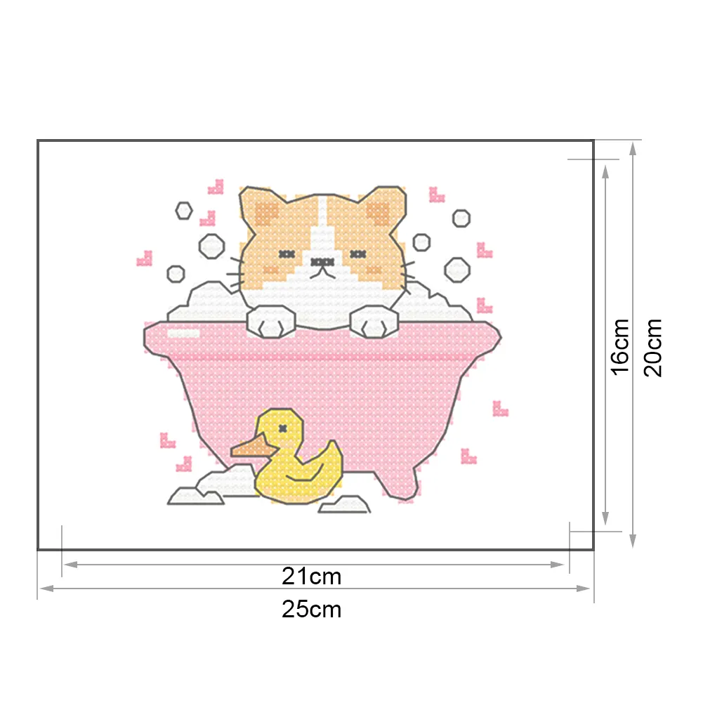 14ct Stamped Cross Stitch - Bath Dog(25*20cm)