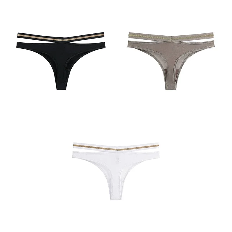 3pcs Seamless Underwear For Woman Sexy Thongs Women's Lingerie Bikini Sports Female Panties Ice Silk Woman Intimates BANNIROU