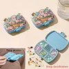 (US Local)Flower Diamond Painting Kit Square Pill Box Portable Medicine Storage Box