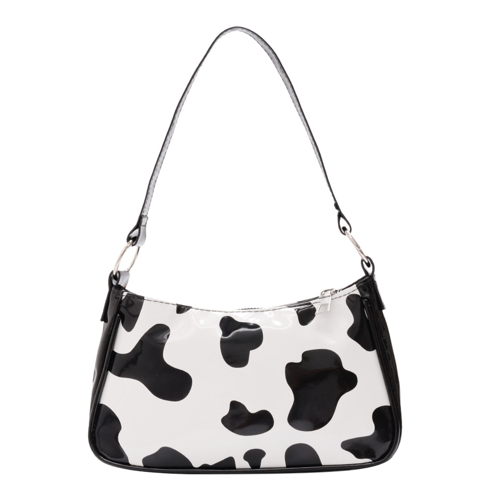 

Cow Printed Shoulder Underarm Bag Women PU Casual Travel Handbags Purses, 501 Original
