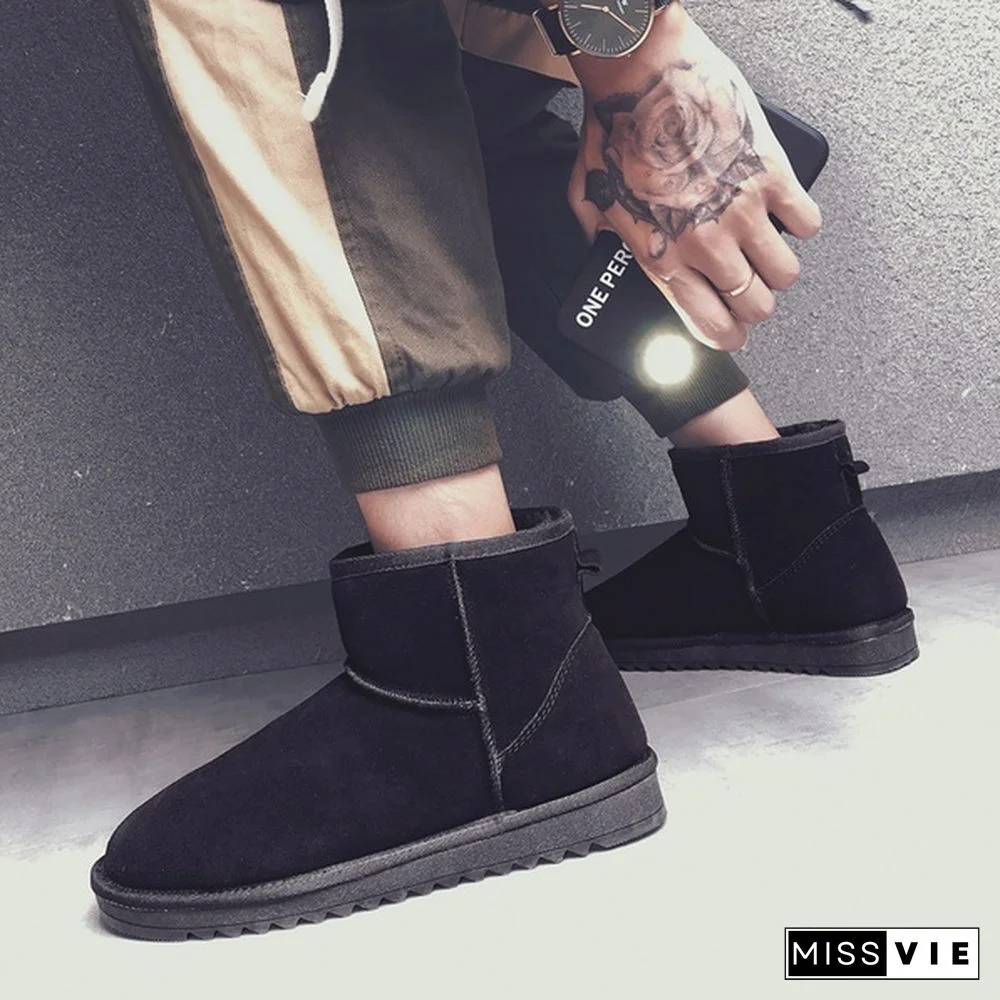 Men and Women Boots Kids Winter Snow Boots, Waterproof Non-slip Flat Round Head Comfortable Warm Little Male Girl Boots  Size28-47