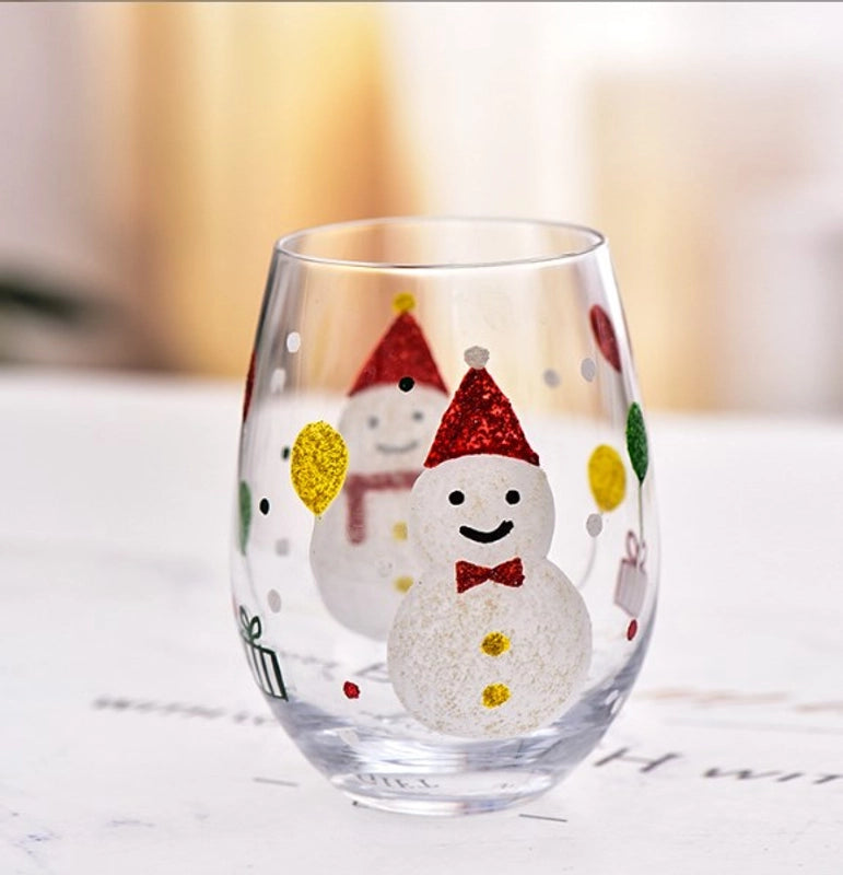 Christmas Cute Christmas Tree Santa Claus Snowman Glass Water Bottles 1 Piece