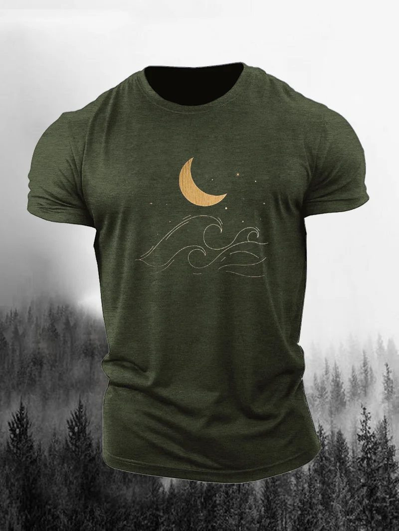 Black Aesthetic Print Short Sleeve Men's T-Shirt in  mildstyles